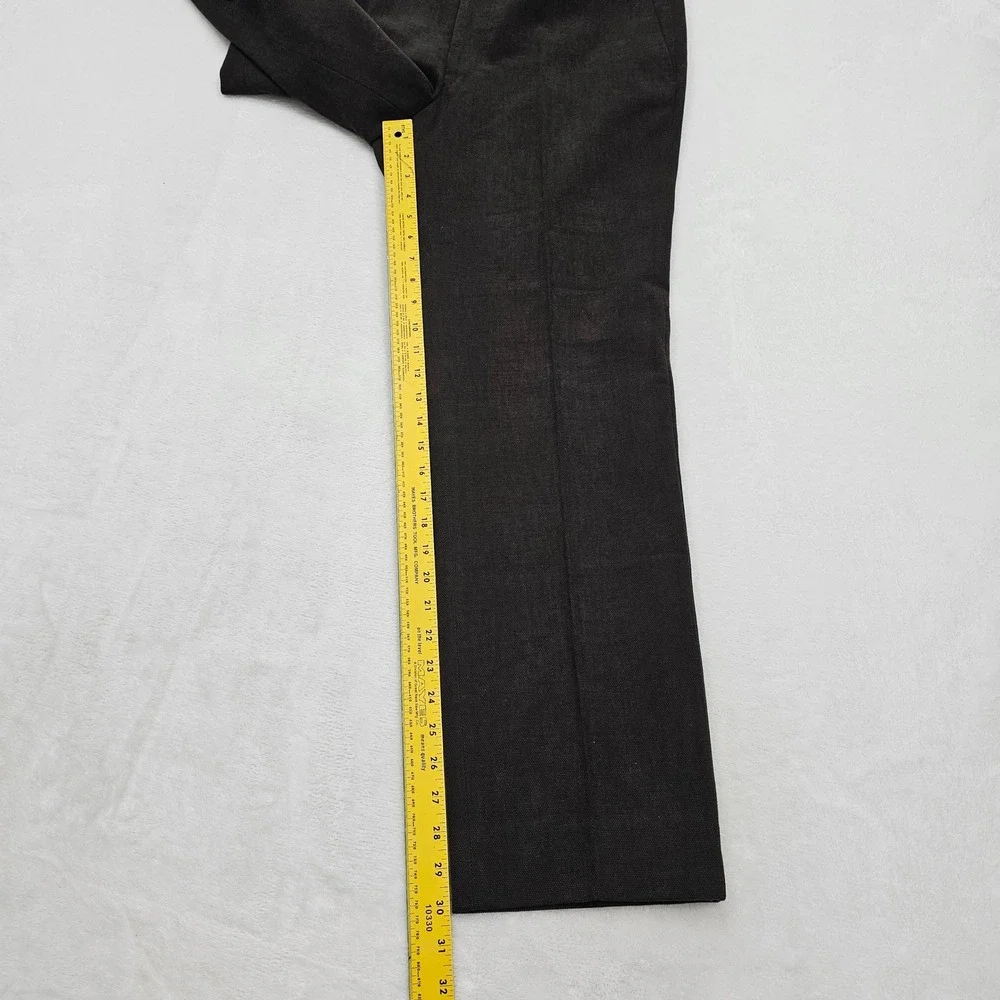 De Corato Trousers Mens 50 34x30 Dark Brown Cotton Italy Flat Front Sartorial